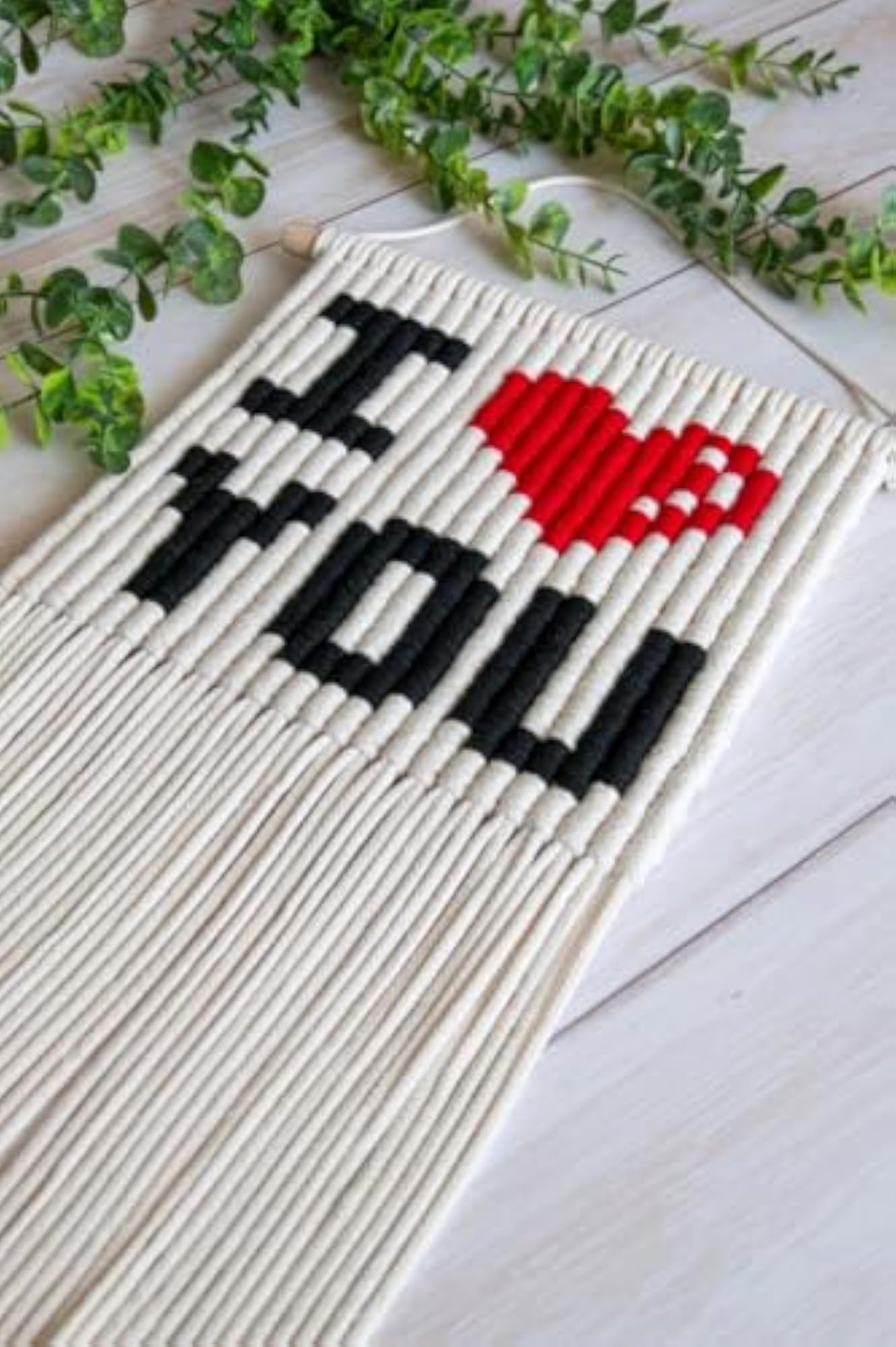 Handmade Macrame Heart Wall Hanging, Eco-Friendly Decor